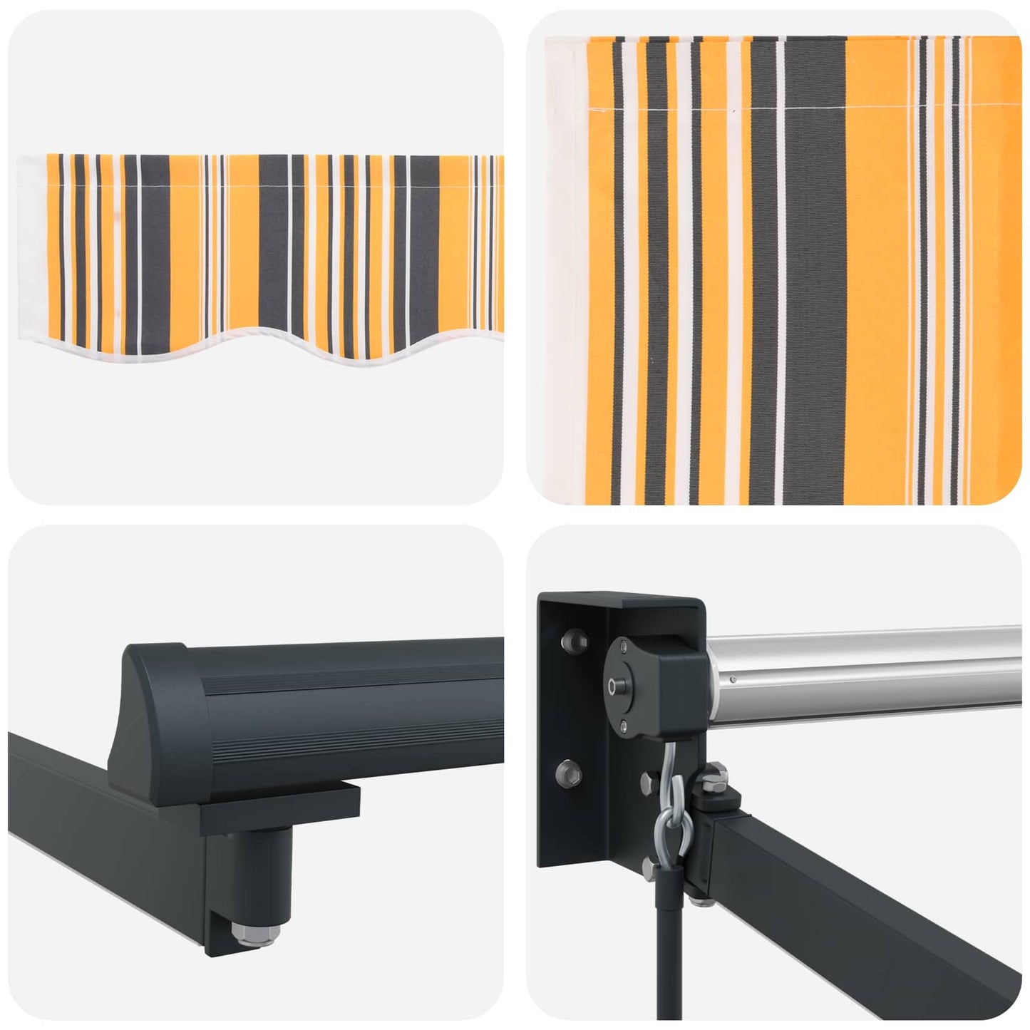 Manual Retractable Awning with LEDs 4 x 3 m