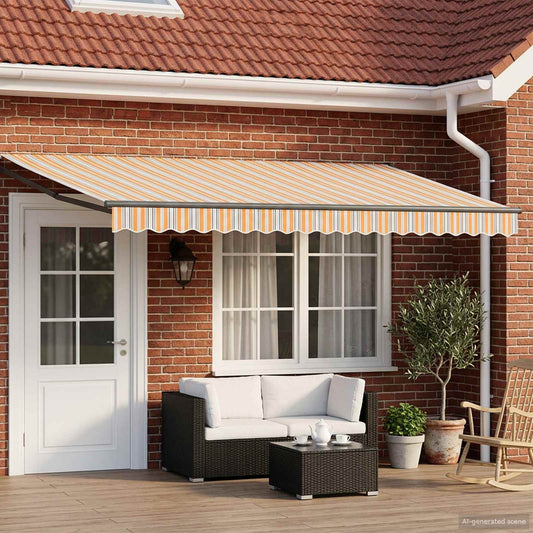 Manual Retractable Awning with LEDs 4 x 3 m