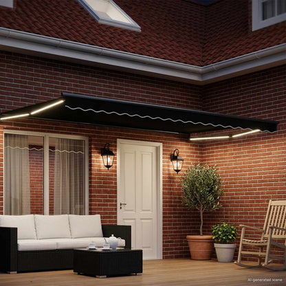 Manual Retractable Awning with LEDs 4 x 3 m