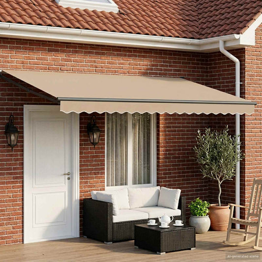Manual Retractable Awning with LEDs 4 x 3 m