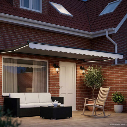 Manual Retractable Awning with LEDs 4 x 3 m