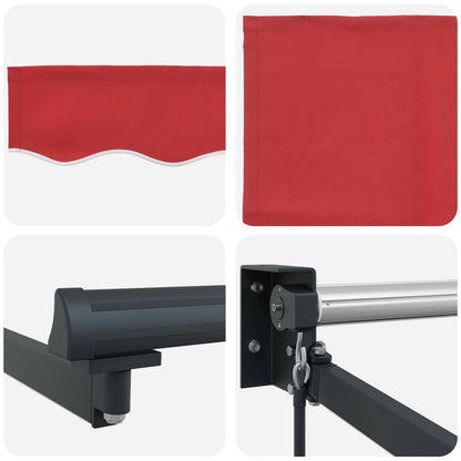 Manual Retractable Awning with LEDs Red and Anthracite 4 x 3 m
