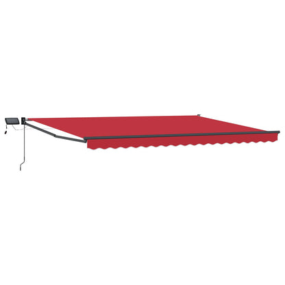 Manual Retractable Awning with LEDs Red and Anthracite 4 x 3 m