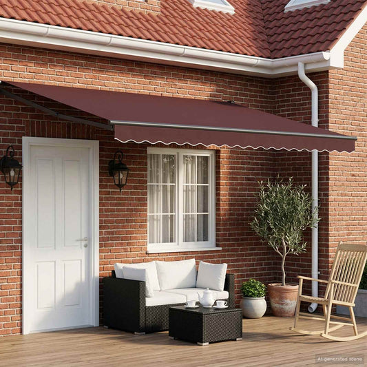 Manual Retractable Awning with LEDs 4.5 x 3 m