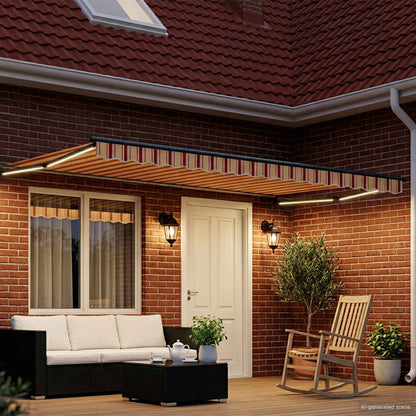 Manual Retractable Awning with LEDs Multicolour 4.5 x 3 m