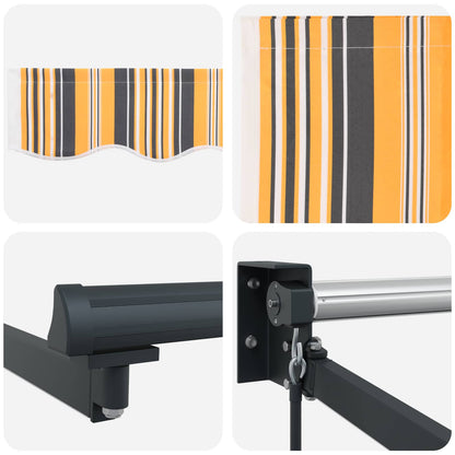Manual Retractable Awning with LEDs 4.5 x 3 m