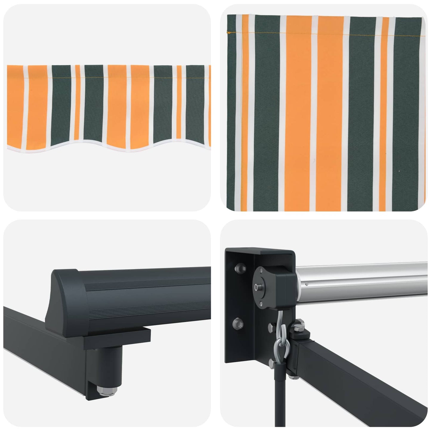 Manual Retractable Awning with LEDs 4.5 x 3 m