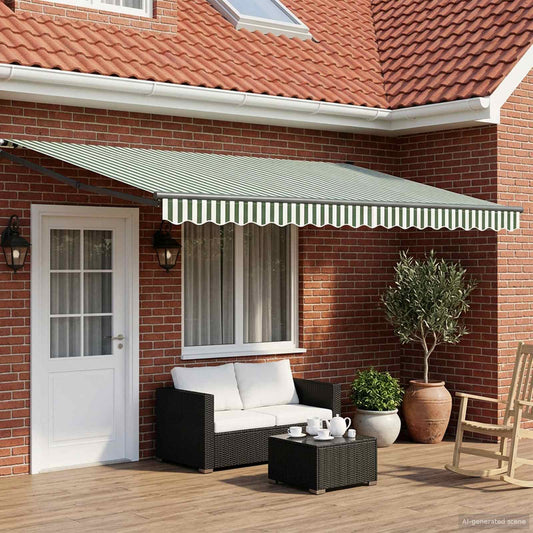 Manual Retractable Awning with LEDs 4.5 x 3 m