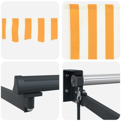 Manual Retractable Awning with LEDs 5 x 3 m