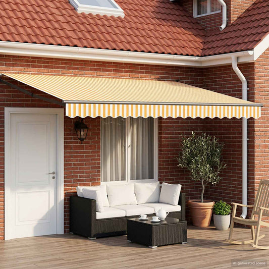 Manual Retractable Awning with LEDs 5 x 3 m