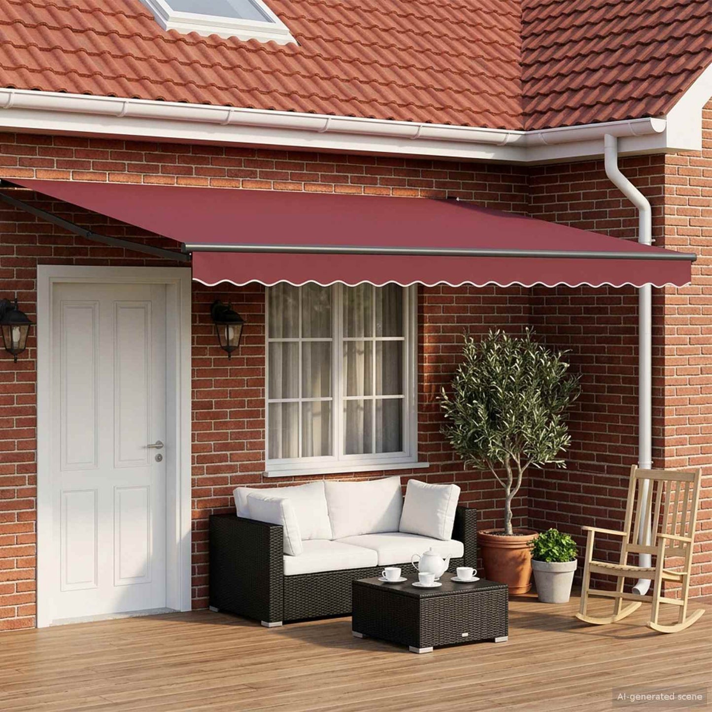 Manual Retractable Awning with LEDs 5 x 3 m