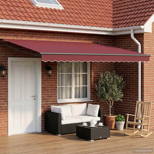 Manual Retractable Awning with LEDs 5 x 3 m