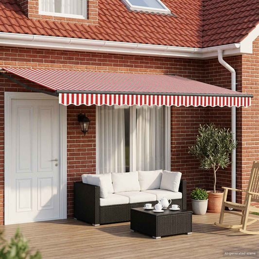 Manual Retractable Awning with LEDs 5 x 3 m
