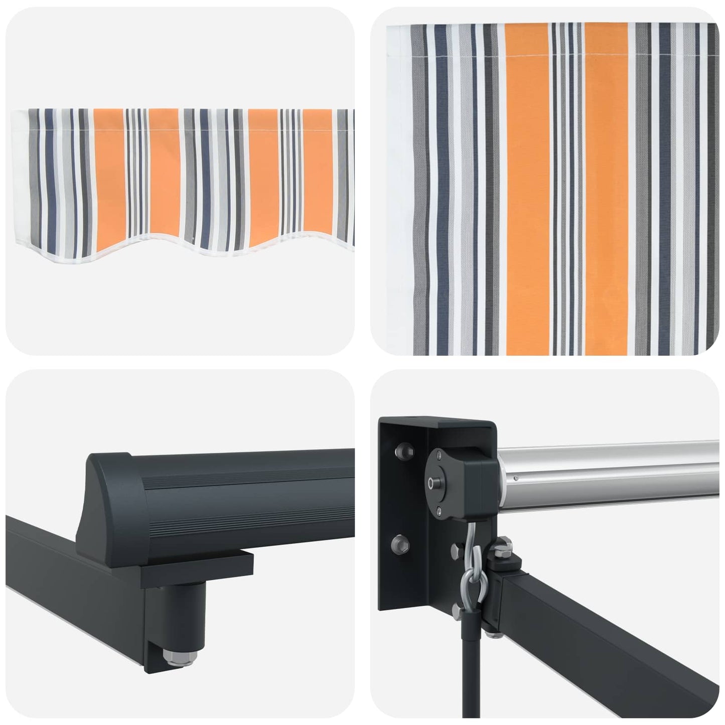 Manual Retractable Awning with LEDs 5 x 3 m