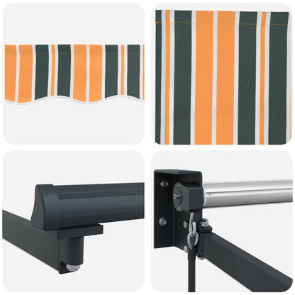 Manual Retractable Awning with LEDs 5 x 3 m