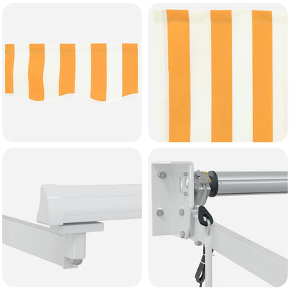 Electric Retractable Awning Yellow and White 2.5 x 2 m