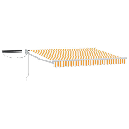 Electric Retractable Awning Yellow and White 2.5 x 2 m
