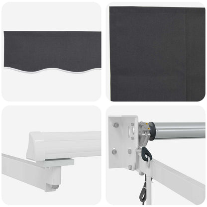Electric Retractable Awning Anthracite and White 3 x 2 m