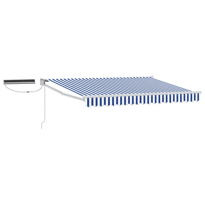 Electric Retractable Awning Blue and White 3.5 x 2 m