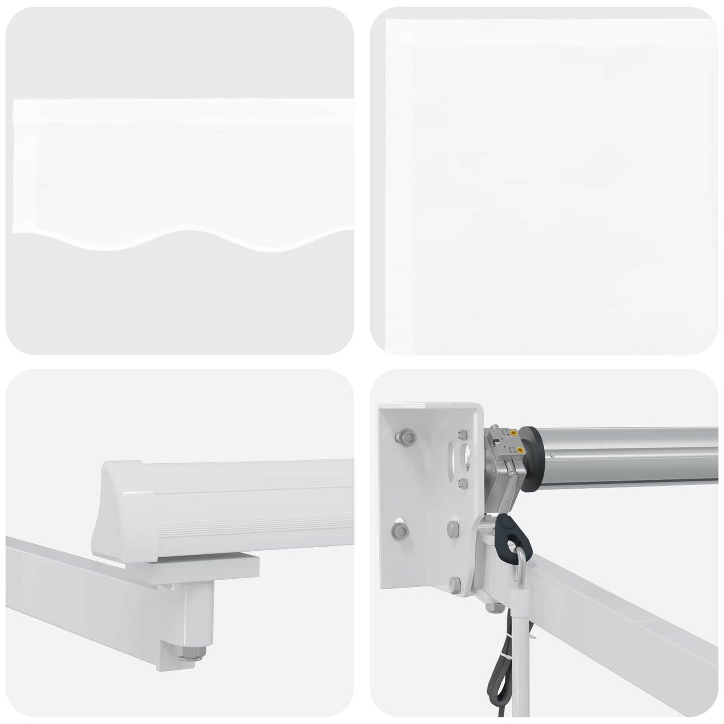 Electric Retractable Awning White 3.5 x 2 m