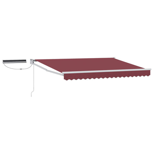 Electric Retractable Awning Burgundy and White 3 x 2.5 m
