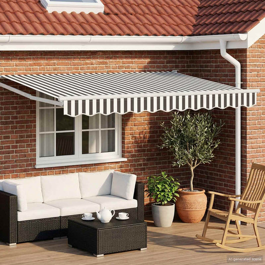 Electric Retractable Awning Anthracite and White 3 x 2.5 m