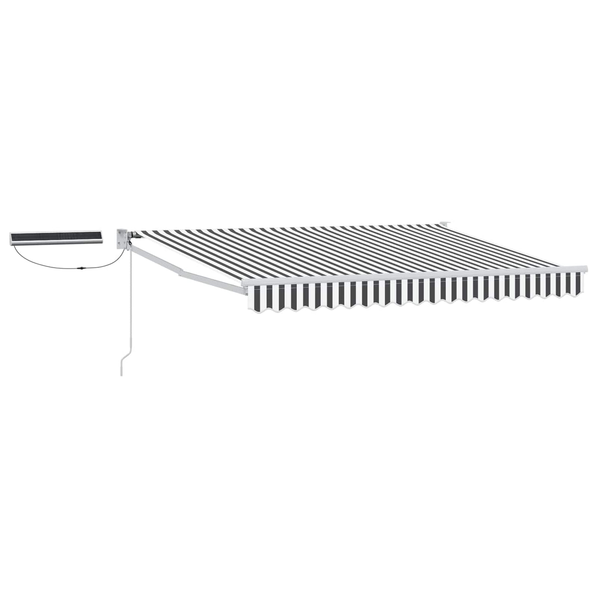 Solar Electric Awning 3 x 2.5 m Anthracite and White Stripe