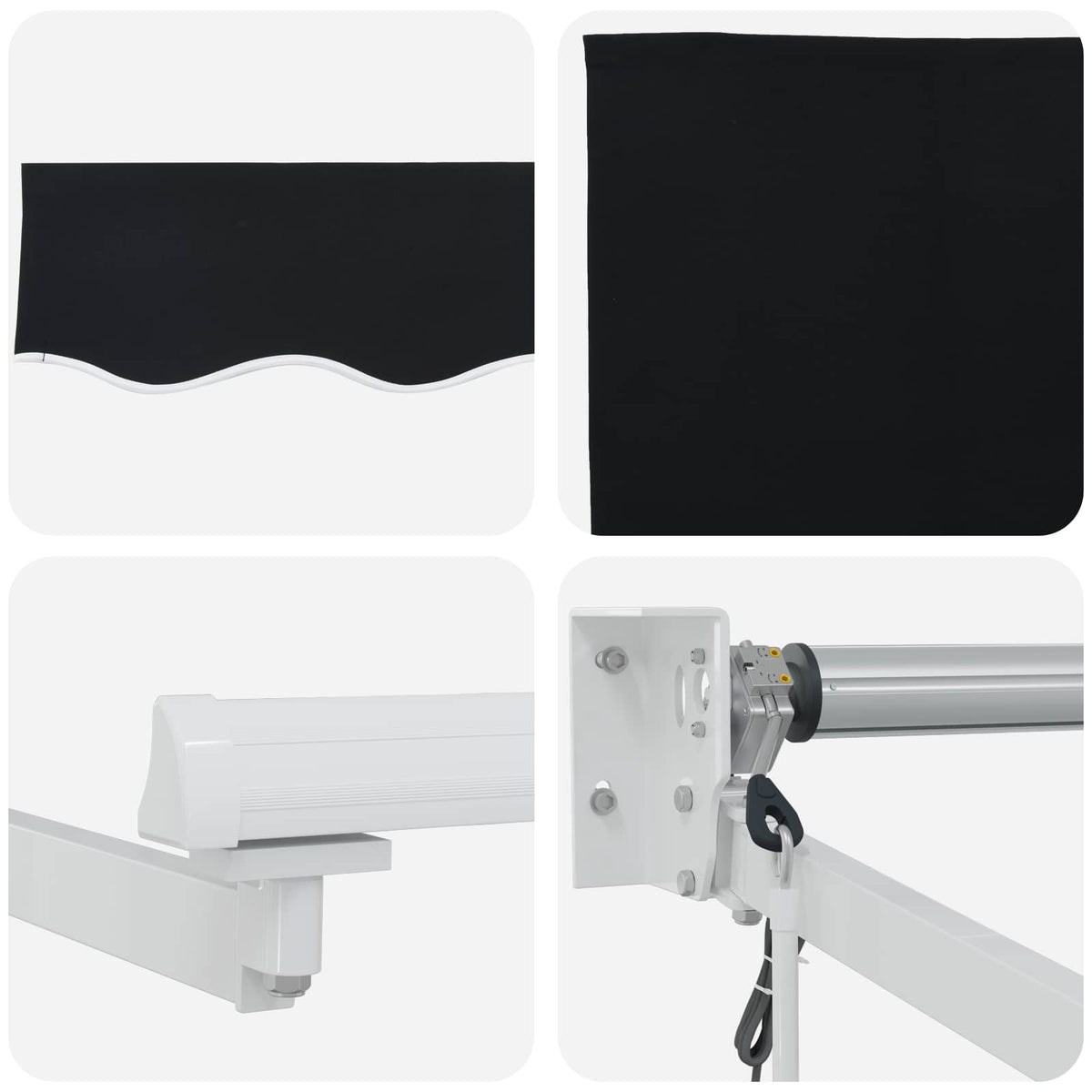 Solar Electric Awning 3 x 2.5 m Black 100% Polyester