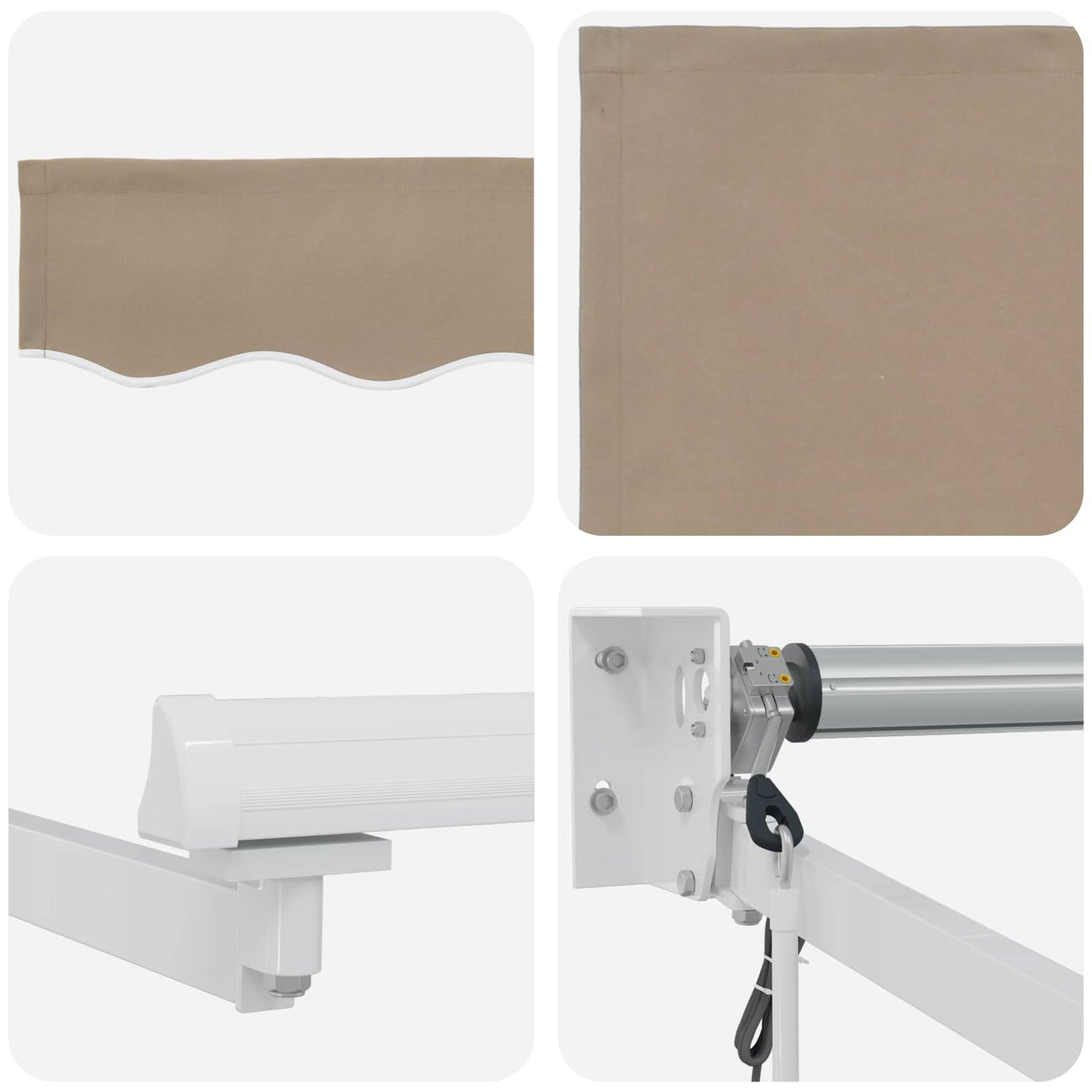 Electric Retractable Awning Beige and White 3 x 2.5 m