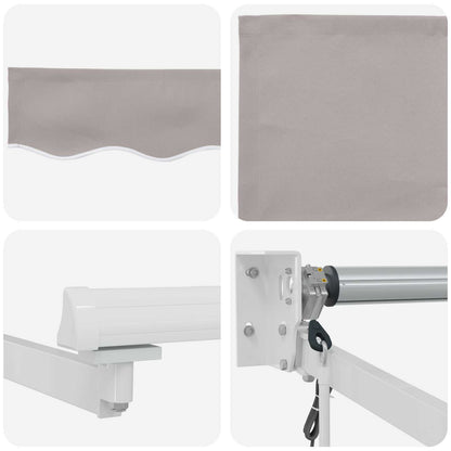 Electric Retractable Awning Light Grey and White 3 x 2.5 m