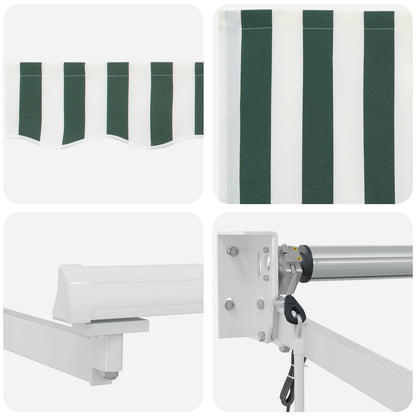 Electric Retractable Awning Green and White 3 x 2.5 m