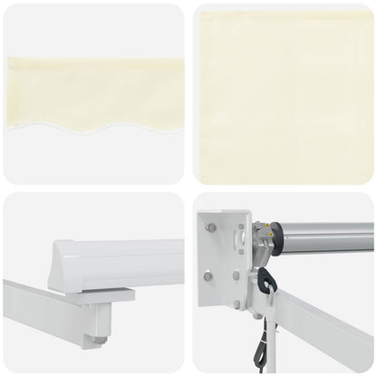 Electric Retractable Awning Cream and White 3.5 x 2.5 m