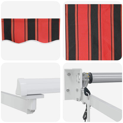 Electric Retractable Awning Orange, Brown and White 3.5 x 2.5 m