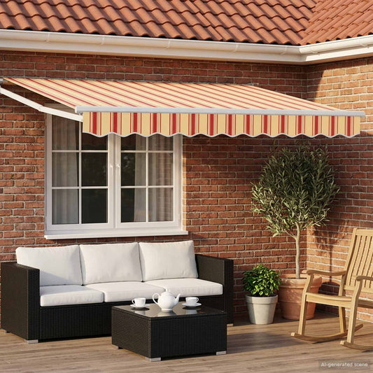 Electric Retractable Awning Multicolour 3.5 x 2.5 m