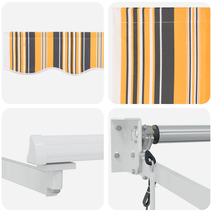 Electric Retractable Awning Yellow, Grey and White 3.5 x 2.5 m
