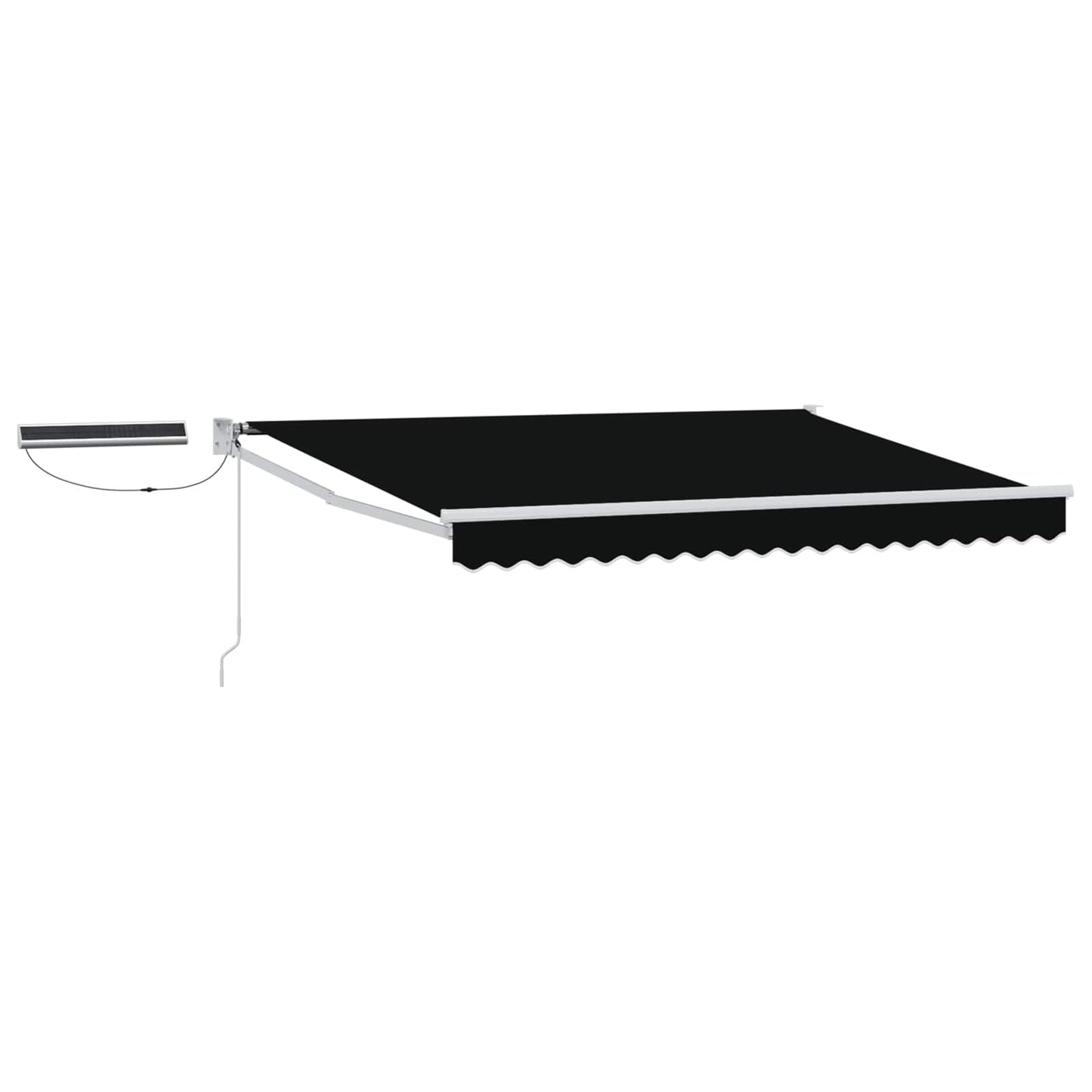 Electric Retractable Awning Black and White 3.5 x 2.5 m
