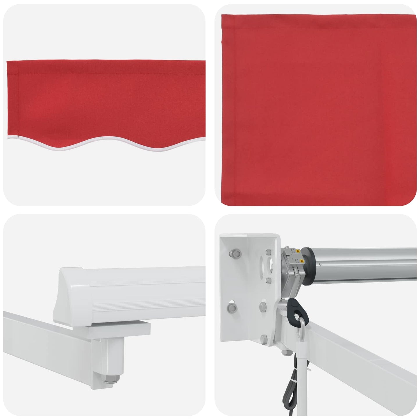 Electric Retractable Awning Red and White 3.5 x 2.5 m