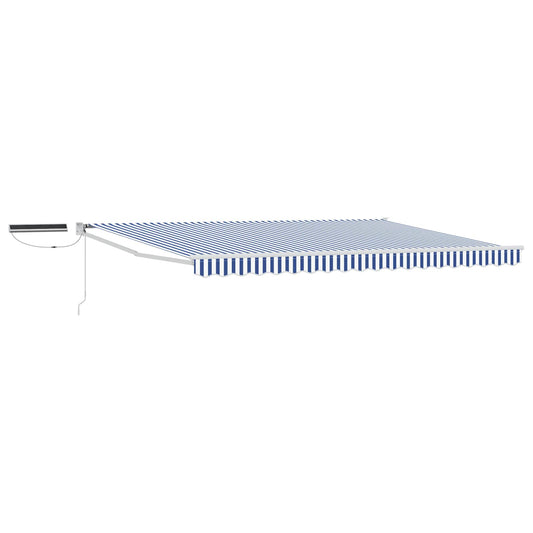 Electric Retractable Awning Blue and White 4 x 3 m