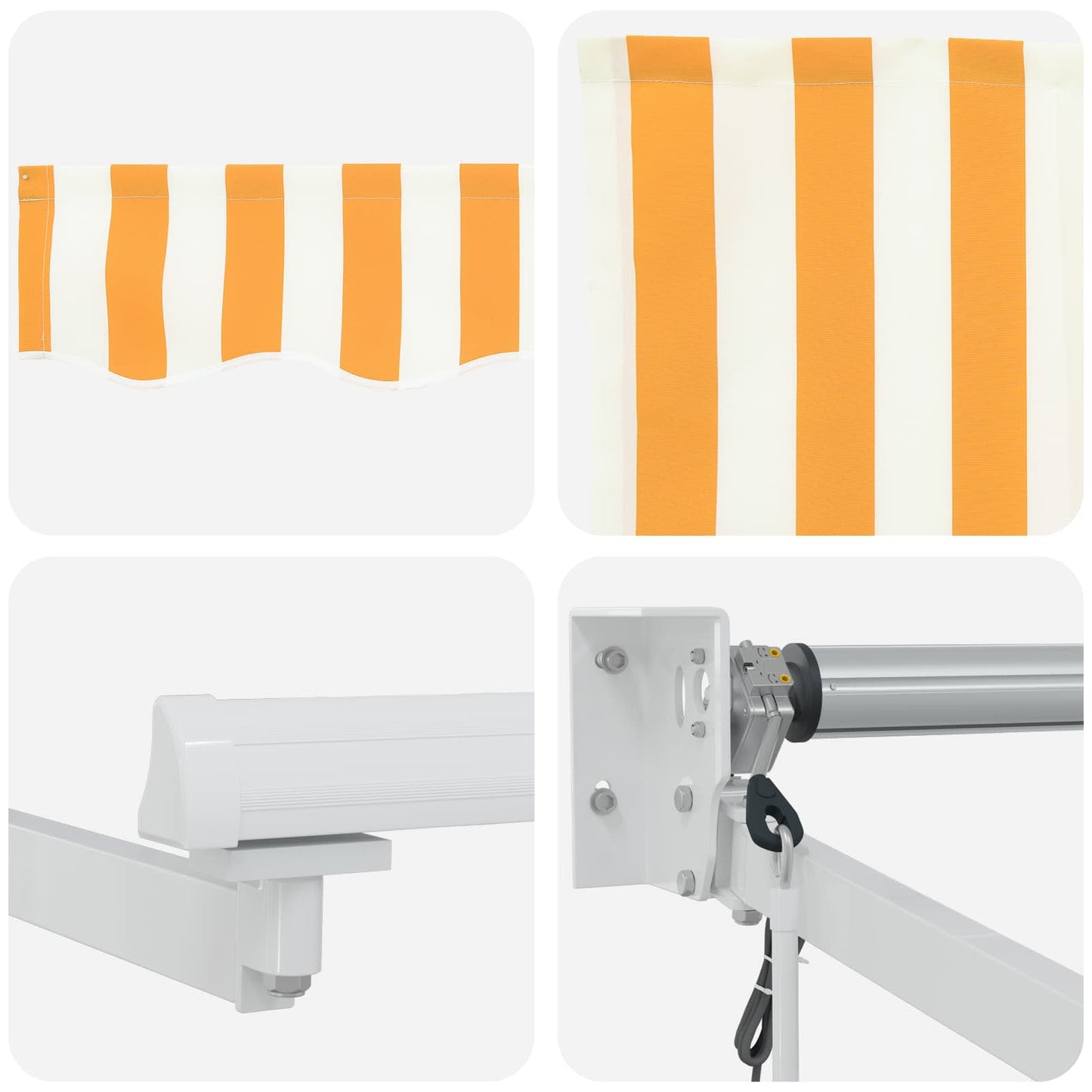 Electric Retractable Awning Yellow and White 4 x 3 m