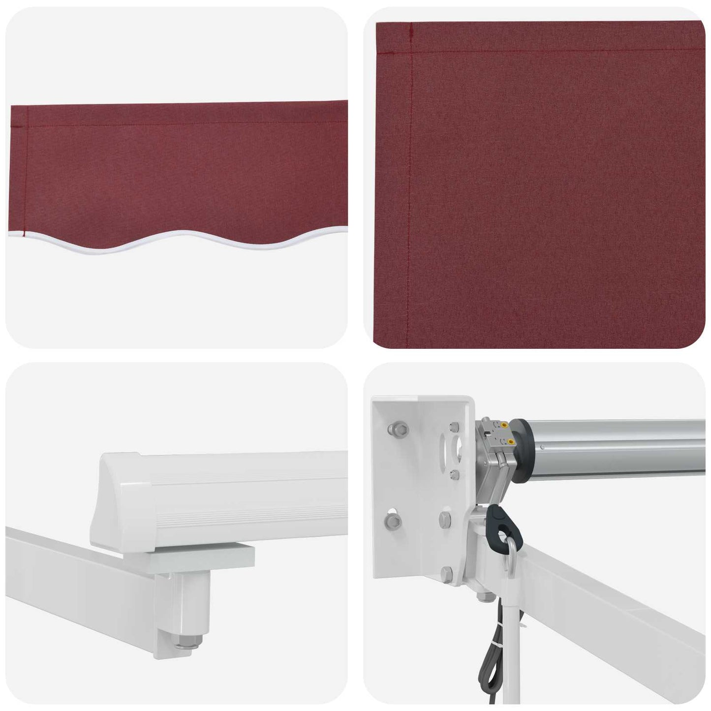 Electric Retractable Awning Burgundy and White 4 x 3 m