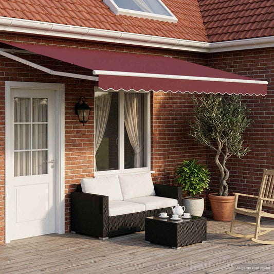 Electric Retractable Awning Burgundy and White 4 x 3 m
