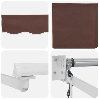 Electric Retractable Awning Brown and White 4 x 3 m