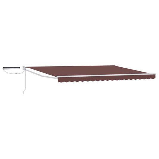 Electric Retractable Awning Brown and White 4 x 3 m
