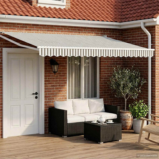 Electric Retractable Awning Anthracite and White 4 x 3 m