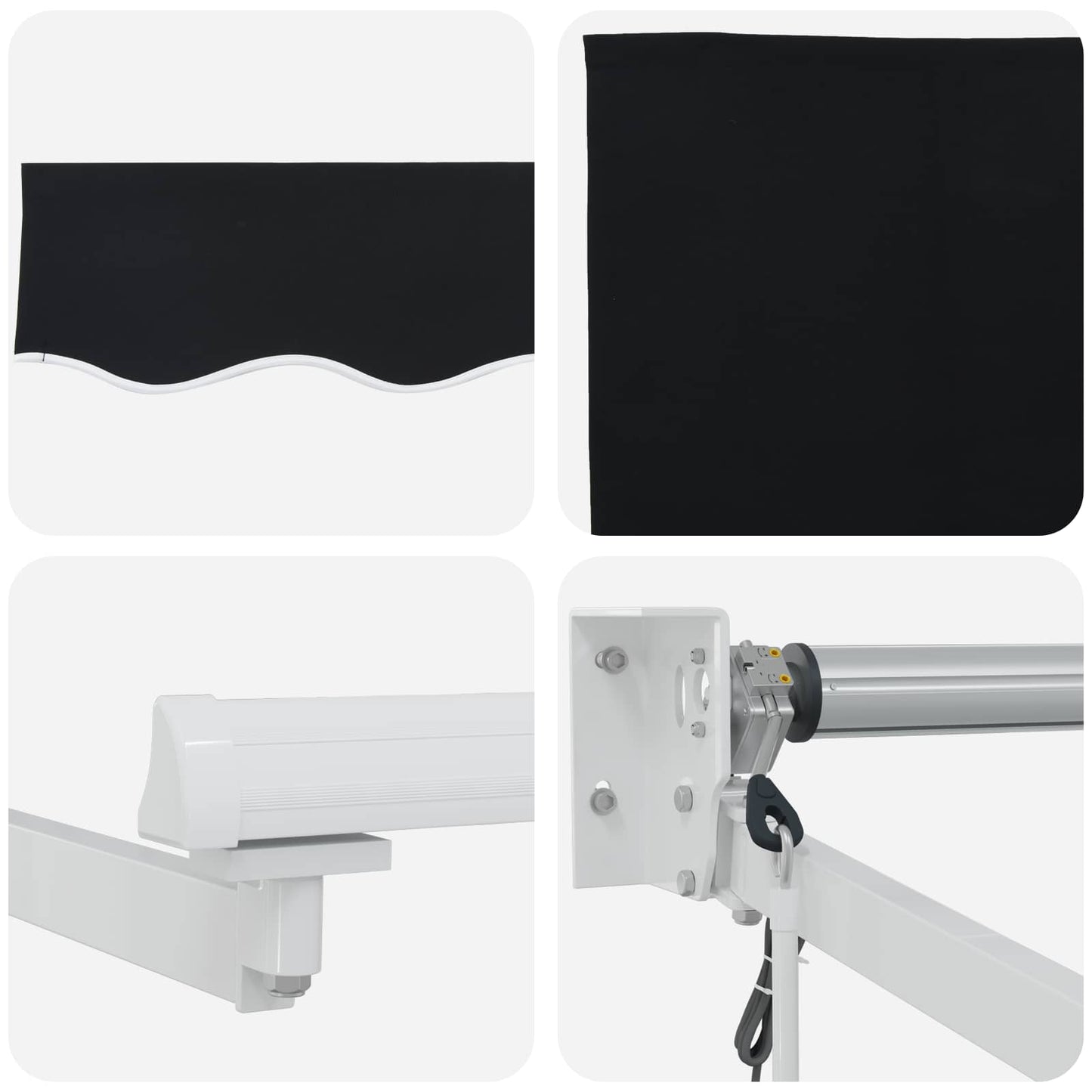 Electric Retractable Awning Black and White 4 x 3 m