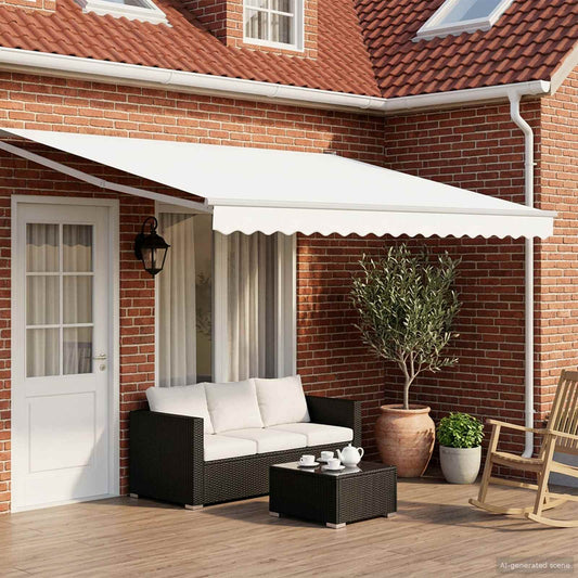 Electric Retractable Awning White 4 x 3 m