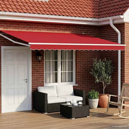 Electric Retractable Awning Red and White 4 x 3 m