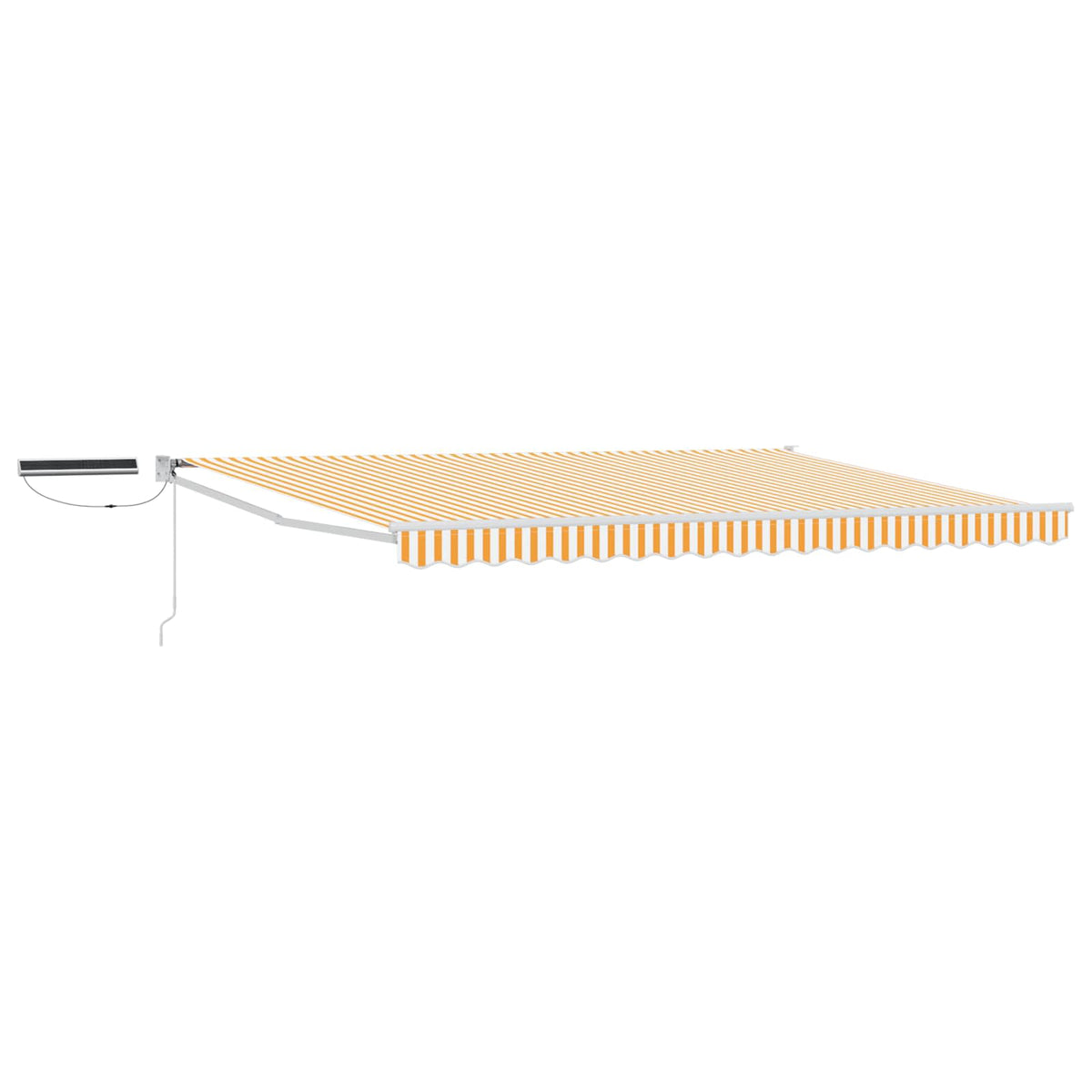Solar Electric Awning 4.5 x 3 m Yellow and White Stripe
