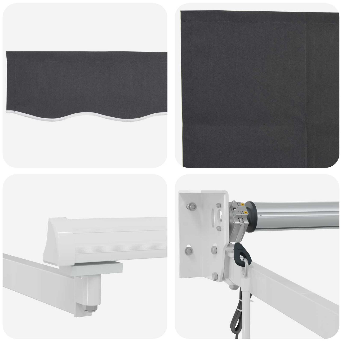 Electric Retractable Awning Anthracite and White 4.5 x 3 m