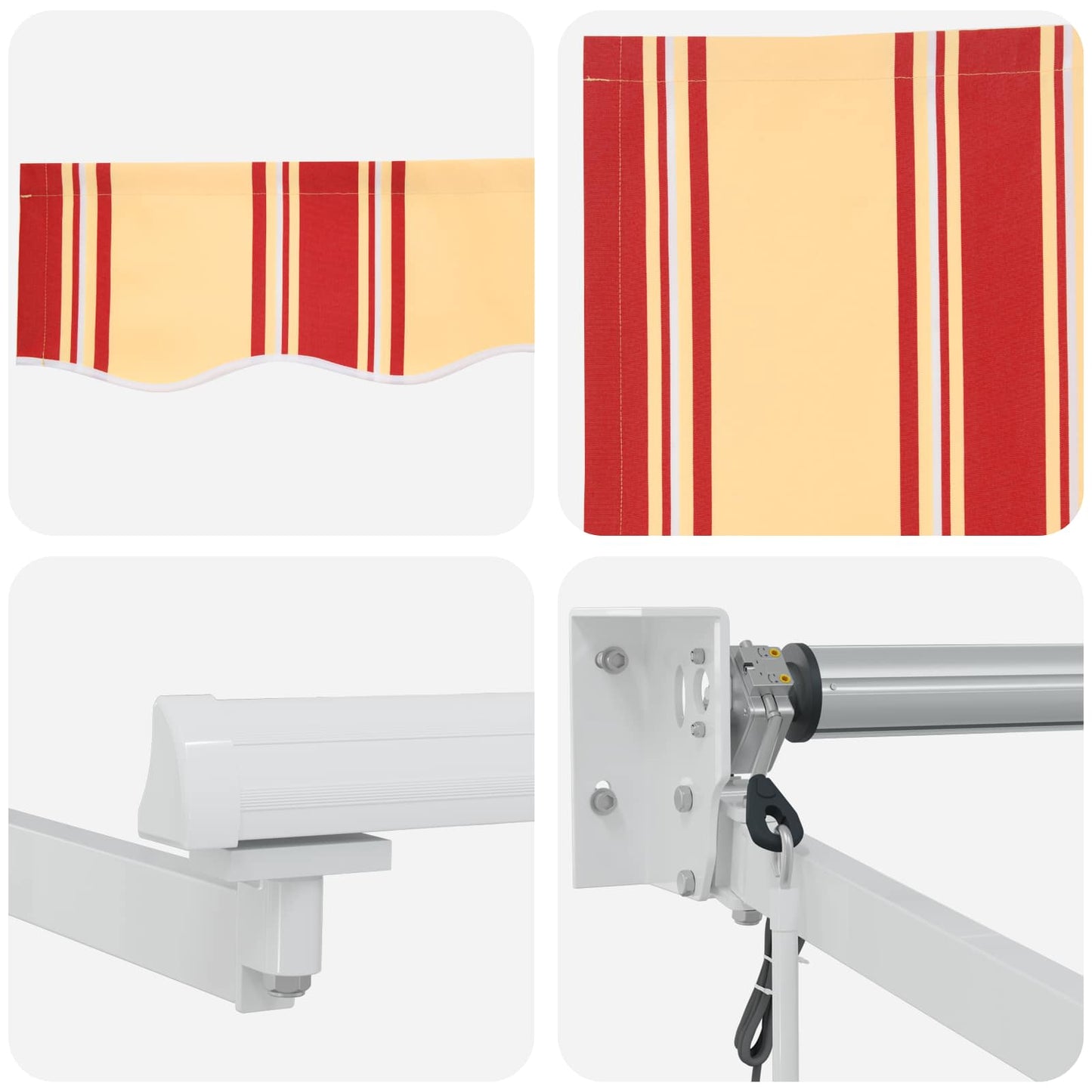 Electric Retractable Awning Multicolour 4.5 x 3 m